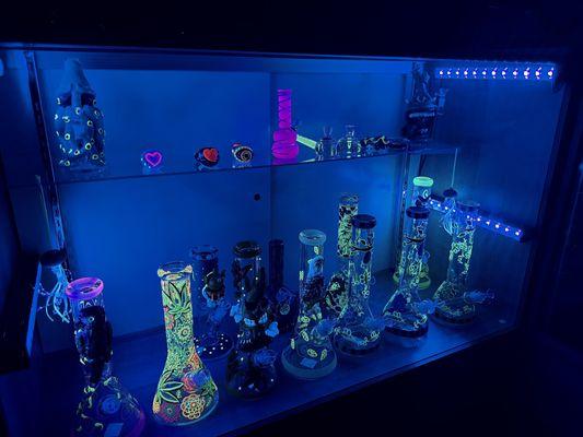 Glow in the dark glass