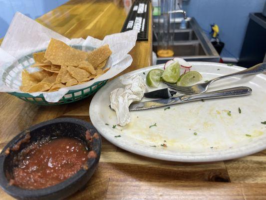 Sorry...ate too fast when it came out. Was 3 wonderful street tacos.