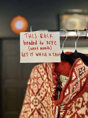 They send some of their clothing to NYC