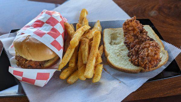 Slider with tender. The Khan's sauce was really good!