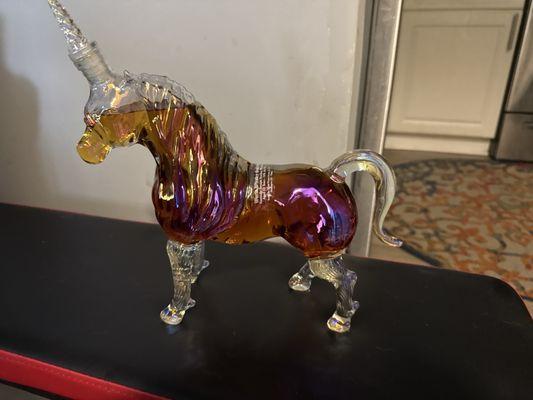 10 year aged Kentucky bourbon in unicorn decanter