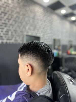 Comb over drop fade