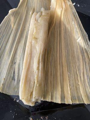 Another angle of chicken green salsa tamal soo good