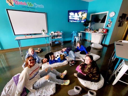 Enjoying Art & Movie Night!