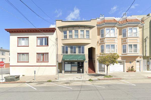 A warm, inviting view of our campus from the street-easy to find and ready to welcome your family each day.