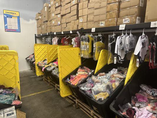 Name brand kids clothing from stores like Target NEW $2-$6. 
Adult clothes 25% of MSRP