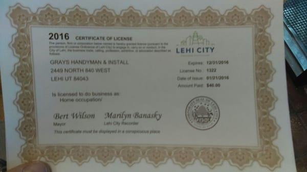 Grays handyman is licensed and insured very skilled in all trades from framing,electrical,plumbing,Sheetrock,painting,finishwork,flooring