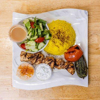All Natural Chicken Taouk Kabob at the best Greek and mediterranean restaurant in las vegas