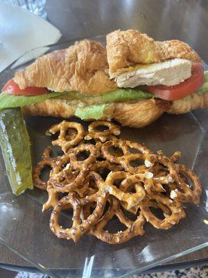 Chicken croissant sandwich