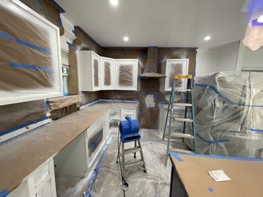 Custom cabinets, color painted