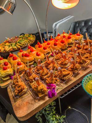 Sliders and Mini Chicken and Waffles