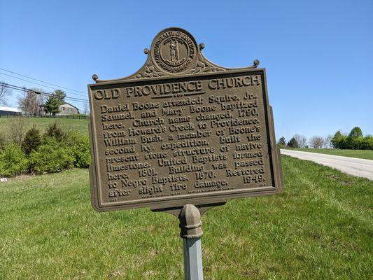 Old Providence Church Historical Marker