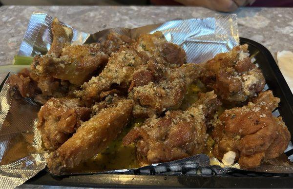 Garlic Parmesan Wings! Loaded with flavor!