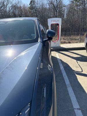 Lone Popestar in a sea of Teslas