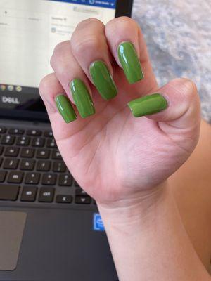 Full set with standard green polish and top coat
