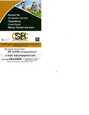 ONE STOP BUSINESS CENTER