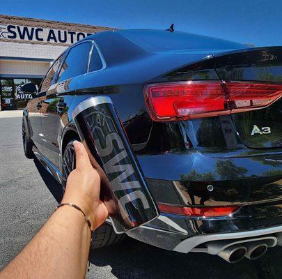 Audi A3 looking good as new with a Custom Painted tumbler for our amazing customer