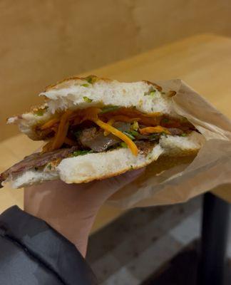 Beef Sesame Pancake Sandwich