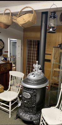 Interior - antique wood burning stove.