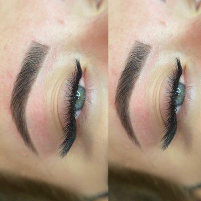 Brow wax and stain and fox set lashes