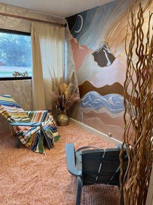 Dry Salt Spa Room w/ Pink Himalayan Salt on the floor & Halogenerator Salt Infused Air.