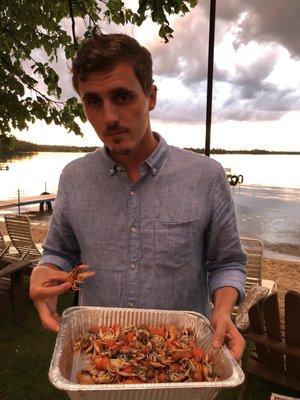 Craw dad fishing at Shangri-la Cass lake Minnesota