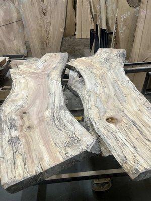 Live edge spalted maple slabs
