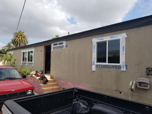 After, left enough space for stucco