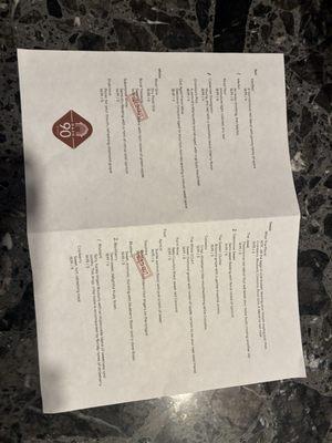 Wine list