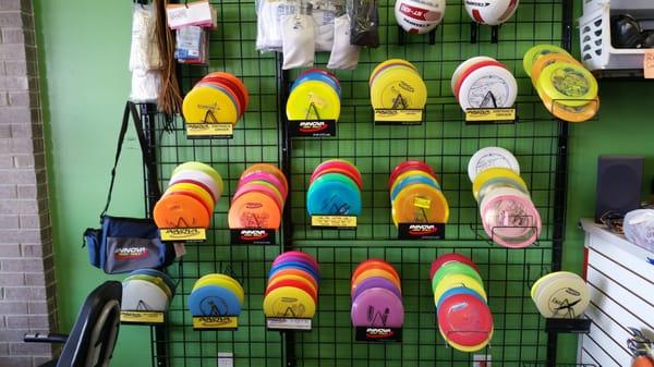 Large assortment of new and used disc golf supplies!