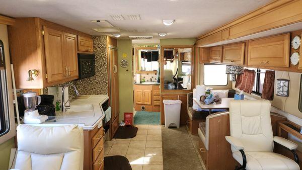 spacious living area with huge slideout