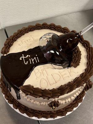 Just a "Tini bit older" 10 inch round custom cake design