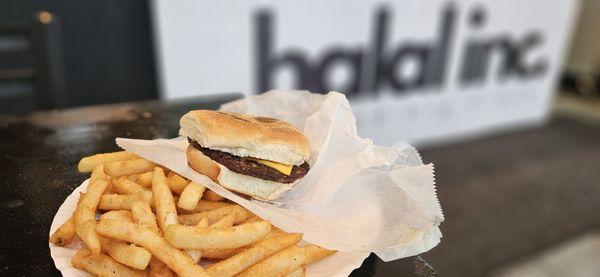 Hearty thin patty grilled burger