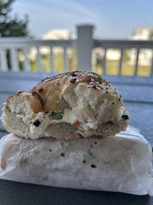 Everything with veggie cream cheese