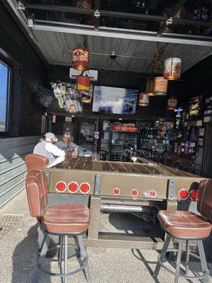 Bar - old flat bed trailer made into a bar