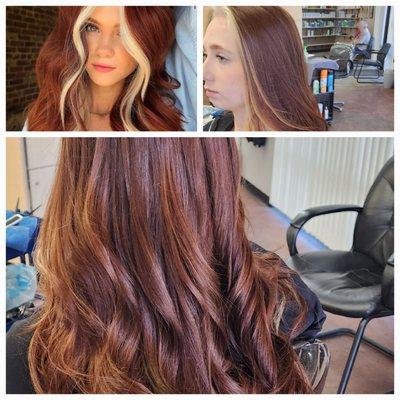 Beautiful blonde framing with a rich copper in the back.