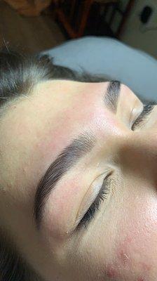 Brow tint and shape
