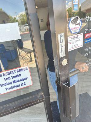 She is locking me out, I tried to get a video but I was on the phone trying to get a hold of my auto policy company.