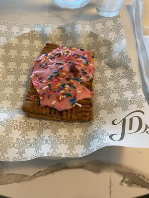 Homemade Strawberry pop tart. Tastes like a pot pie crust with strawberry filling and icing