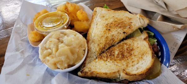 Pastrami on sourdough, warm German potato salad and fresh cheese curds.