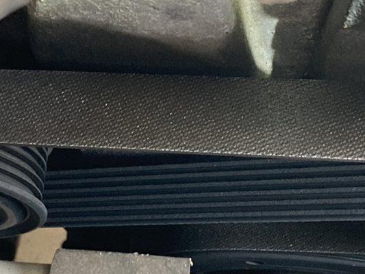 New Lenox shop said there were cracks in the ribs of the belt