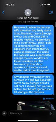 Letting them know the issue of the problems