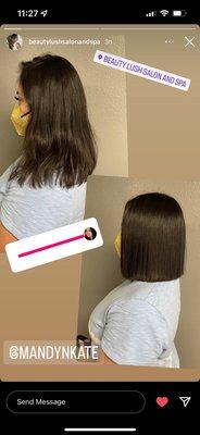 Before and after haircut 