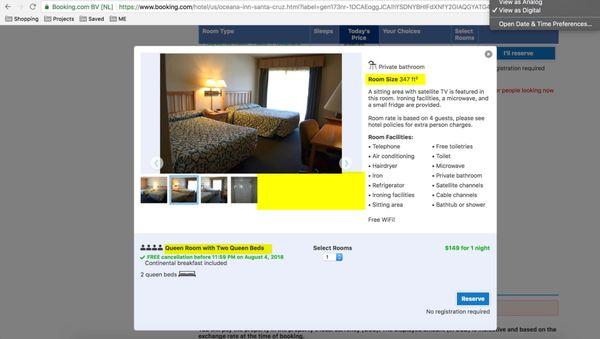 Oceana Inn has updated their room advertisement after receiving Further Notice regarding illegal business practices. But still no refund!