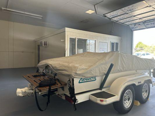 Bringing in a boat to get ready to store.