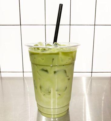 Iced Matcha Latte with your choice of milks!