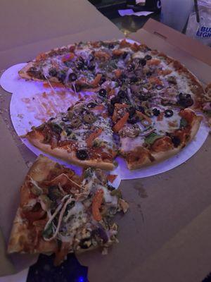 Loaded with toppings - vegetable pizza