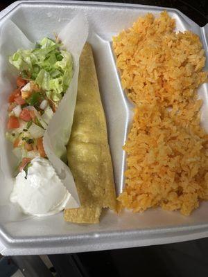 Chicken taquito with double rice