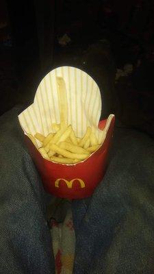 This was supposed to be a large fry . Absolutely ridiculous!! Never will i go to this McDonald's 7198 Pensacola blvd.