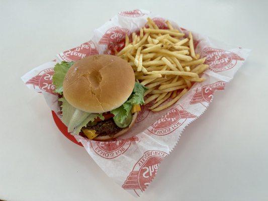 Single Steakburger with Cheese & Fries